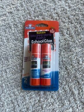 Disappearing Purple Washable School Glue Sticks - Orange Caps